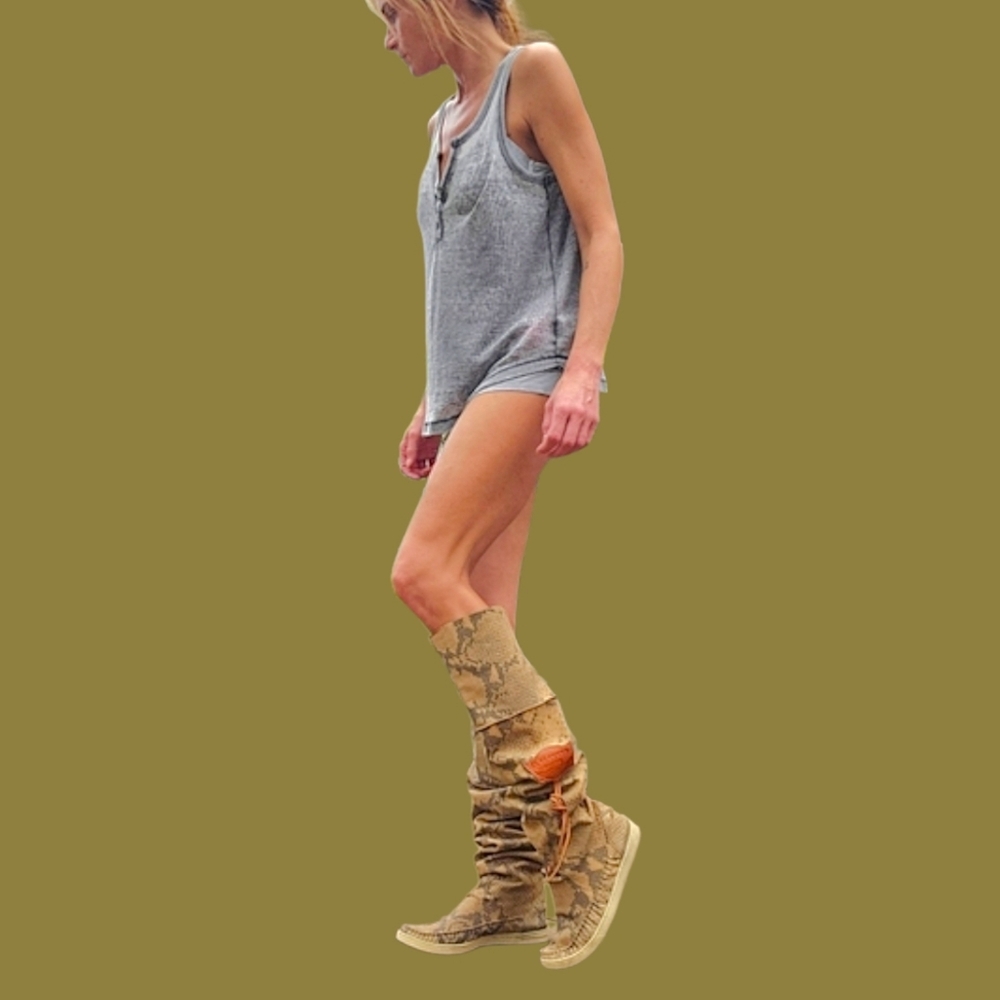 El Vaquero Tall Slouchy Leather Boho Boots - Picture 4 of 7